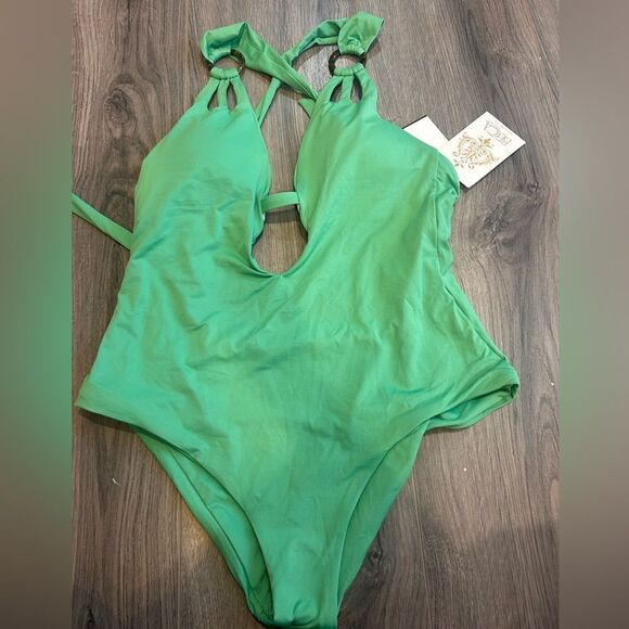 NWT one piece green swim suit - Picture 1 of 7